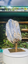 Load image into Gallery viewer, Blue Kyanite on Custom made gold stand
