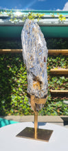 Load image into Gallery viewer, Blue Kyanite on gold custom made stand