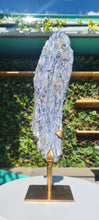 Load image into Gallery viewer, Blue Kyanite on gold custom made stand