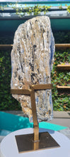 Load image into Gallery viewer, Blue Kyanite on gold custom made stand