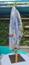 Load image into Gallery viewer, Blue Kyanite on gold custom made stand