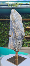 Load image into Gallery viewer, Blue Kyanite on gold custom made stand
