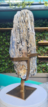 Load image into Gallery viewer, Blue Kyanite on gold custom made stand