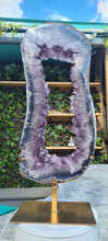 Load image into Gallery viewer, Amethyst Portal on Gold Custom stand - Almost 2ft - Large Crystal