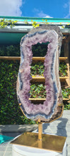 Load image into Gallery viewer, Amethyst Portal on Gold Custom stand - Almost 2ft - Large Crystal