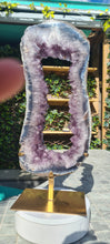 Load image into Gallery viewer, Amethyst Portal on Gold Custom stand - Almost 2ft - Large Crystal