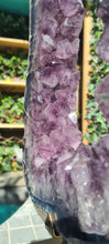Load image into Gallery viewer, Amethyst Portal on Gold Custom stand - Almost 2ft - Large Crystal