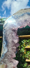 Load image into Gallery viewer, Amethyst Portal on Gold Custom stand - Almost 2ft - Large Crystal