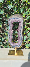 Load image into Gallery viewer, Amethyst Portal on Gold Custom stand - Almost 2ft - Large Crystal