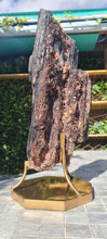 Load image into Gallery viewer, Tourmaline & Mica HUGE XXL on Gold Custom stand - Grounding protection crystal