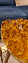 Load image into Gallery viewer, Citrine Table with Glass on Gold stand