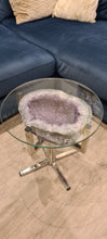 Load image into Gallery viewer, Amethyst Table with Glass on Chrome Stand