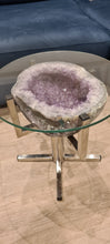 Load image into Gallery viewer, Amethyst Table with Glass on Chrome Stand