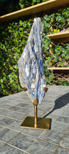 Load image into Gallery viewer, Blue Kyanite on gold custom made stand