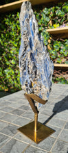 Load image into Gallery viewer, Blue Kyanite on gold custom made stand