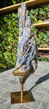 Load image into Gallery viewer, Blue Kyanite on gold custom made stand