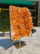 Load image into Gallery viewer, Citrine Cluster on gold Stand - Citrine Raw