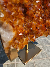 Load image into Gallery viewer, Citrine Cluster on gold Stand - Citrine Raw