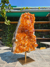 Load image into Gallery viewer, Citrine Cluster on gold Stand - Citrine Raw