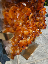 Load image into Gallery viewer, Citrine Cluster on gold Stand - Citrine Raw