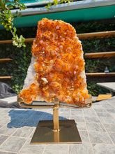 Load image into Gallery viewer, Citrine Cluster on gold Stand - Citrine Raw