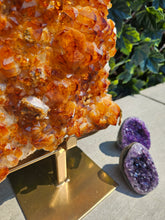 Load image into Gallery viewer, Citrine Cluster on gold Stand - Citrine Raw