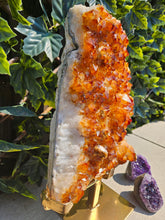 Load image into Gallery viewer, Citrine Cluster on gold Stand - Citrine Raw