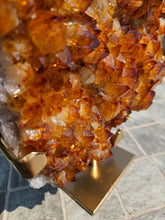Load image into Gallery viewer, Citrine Cluster on gold Stand - Citrine Raw