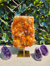 Load image into Gallery viewer, Citrine Cluster on gold Stand - Citrine Raw