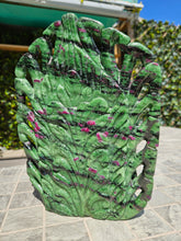 Load image into Gallery viewer, Buddha Head Sculpted from Ruby Zoisite from Tanzania Symbol of wisdom and peace