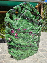 Load image into Gallery viewer, Buddha Head Sculpted from Ruby Zoisite from Tanzania Symbol of wisdom and peace