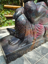 Load image into Gallery viewer, Ganesha carving symbol of luxury Sculpture from Ruby Corundum and kyanite