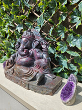 Load image into Gallery viewer, Ganesha carving symbol of luxury Sculpture from Ruby Corundum and kyanite