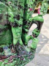 Load image into Gallery viewer, Buddha Head Sculpted from Ruby Zoisite from Tanzania Symbol of wisdom and peace