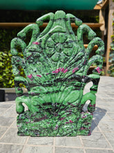 Load image into Gallery viewer, Buddha Head Sculpted from Ruby Zoisite from Tanzania Symbol of wisdom and peace