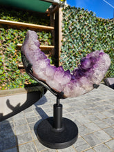 Load image into Gallery viewer, Amethyst Moon on spinning stand with from Brazil