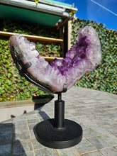 Load image into Gallery viewer, Amethyst Moon on spinning stand with from Brazil