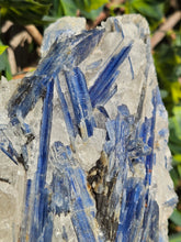 Load image into Gallery viewer, Blue Kyanite on custom made stand - The Face
