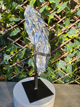 Load image into Gallery viewer, Blue Kyanite on custom made stand