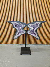 Load image into Gallery viewer, Amethyst Agate Butterfly Wings in the shape of an 88 - Statement Crystals