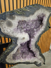 Load image into Gallery viewer, Amethyst Agate Butterfly Wings in the shape of an 88 - Statement Crystals