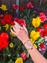 Load image into Gallery viewer, Selenite Ring and Selenite Cuff Bracelet adjustable