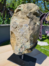 Load image into Gallery viewer, Amethyst with Calcite on stand statement crystal - Clear Vision