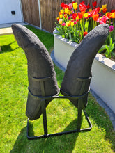 Load image into Gallery viewer, Amethyst angel wings on stand extra large almost 4 feet tall statement crystal