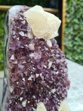 Load image into Gallery viewer, Amethyst with calcite on stand from Uruguay - GATOR