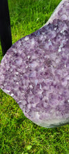 Load image into Gallery viewer, AMETHYST TABLE WITH GLASS WORKTOP