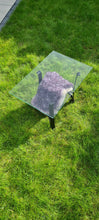 Load image into Gallery viewer, AMETHYST TABLE WITH GLASS WORKTOP