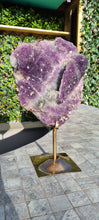 Load image into Gallery viewer, Amethyst Flower on Gold stand Active