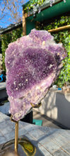 Load image into Gallery viewer, Amethyst Flower on Gold stand Active