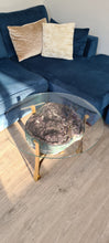 Load image into Gallery viewer, AMETHYST TABLE WITH GLASS TOP BLACK GOLD OR SILVER